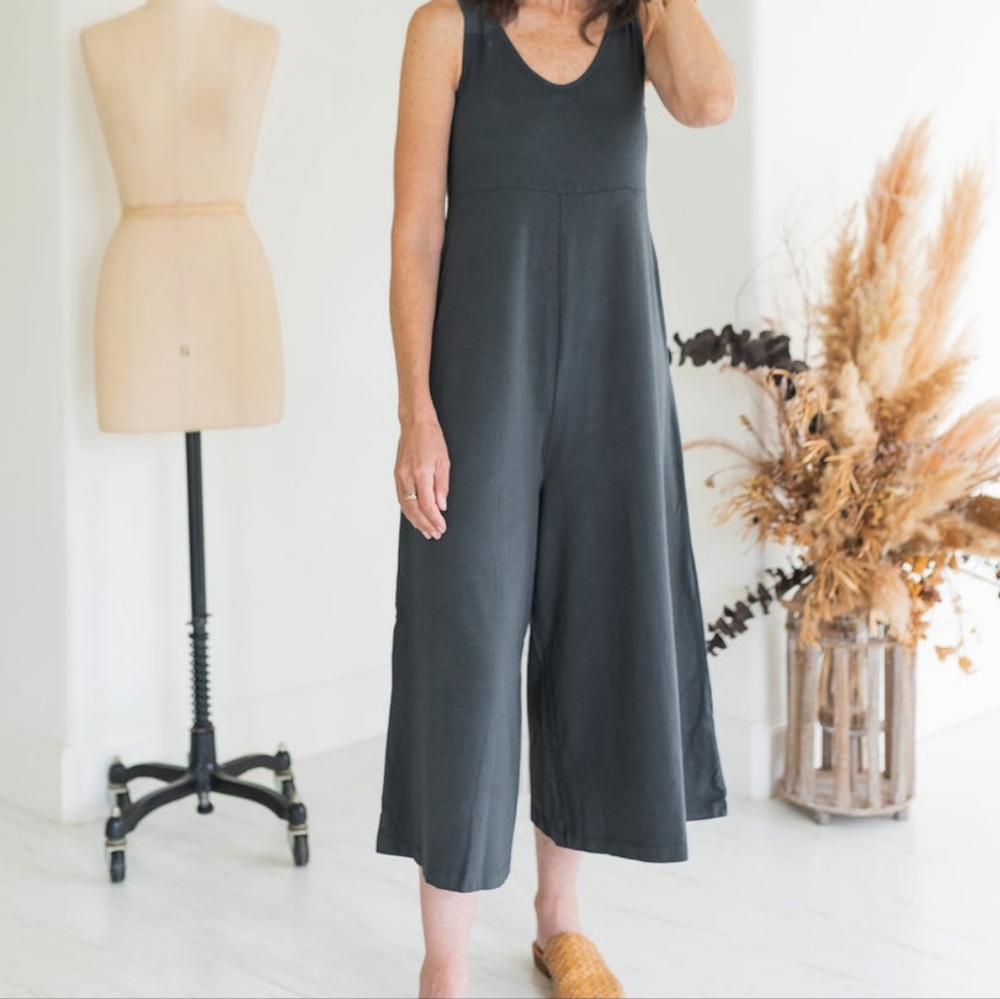 Lakeside Wide Leg Jumpsuit - Zinc Grey